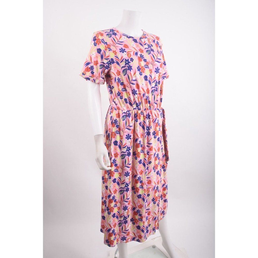 Boden Womans Amanda Midi Dress UK 14R US 10 Pink Multicolor Floral NWT - Picture 2 of 6